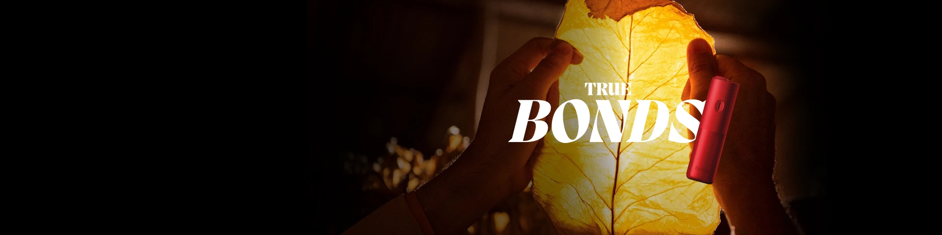 BONDS by IQOS įrenginys su tabako lapu fone