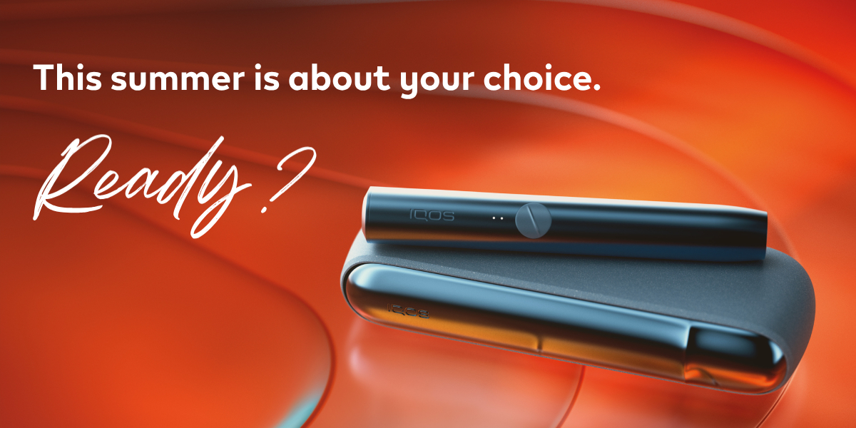 Bright red background with the lil SOLID Ez device and text This summer is about your choice. Ready?