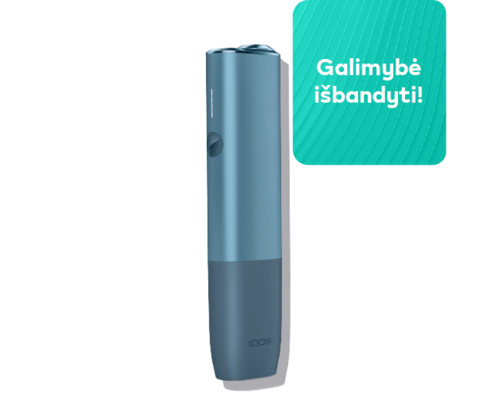 IQOS ILUMA ONE įrenginys Azure Blue  spalvos su Galimybė išbandyti tekstu