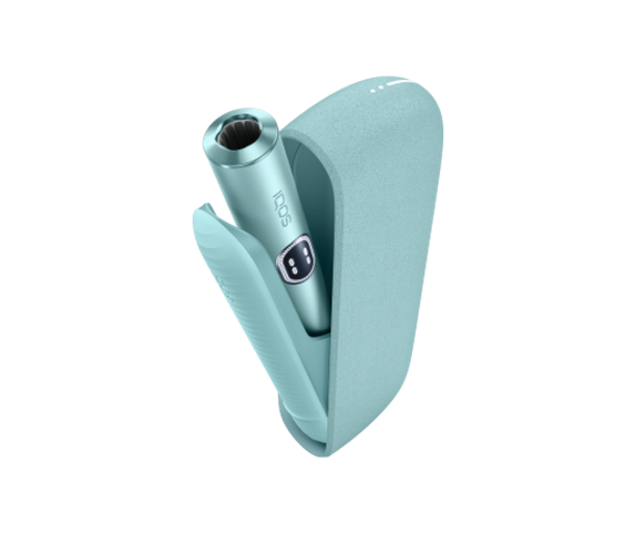 IQOS ILUMA i kaitinamasis įrenginys Breeze Blue spalvos su atvertomis durelėmis main