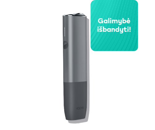 IQOS ILUMA ONE įrenginys Pebble Grey spalvos su Galimybė išbandyti tekstu