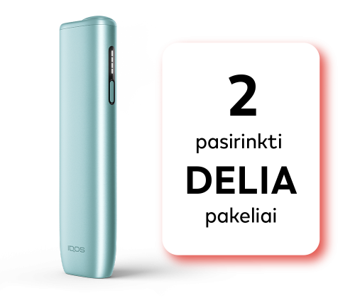IQOS ILUMA i ONE ir 2 DELIA pakeliai